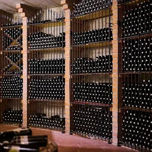 vaulted cellar with bottle racks