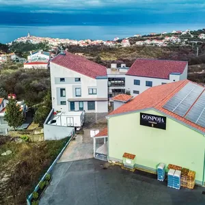 winery buildings above Krk coast